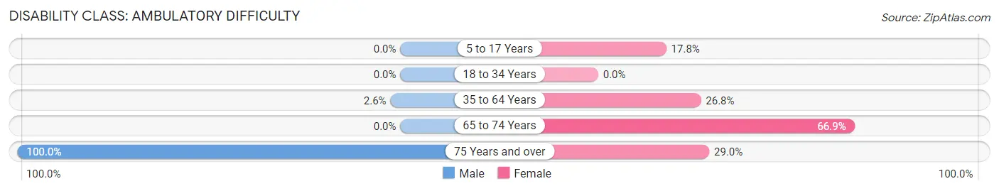 Disability in Zip Code 23415: <span>Ambulatory Difficulty</span>