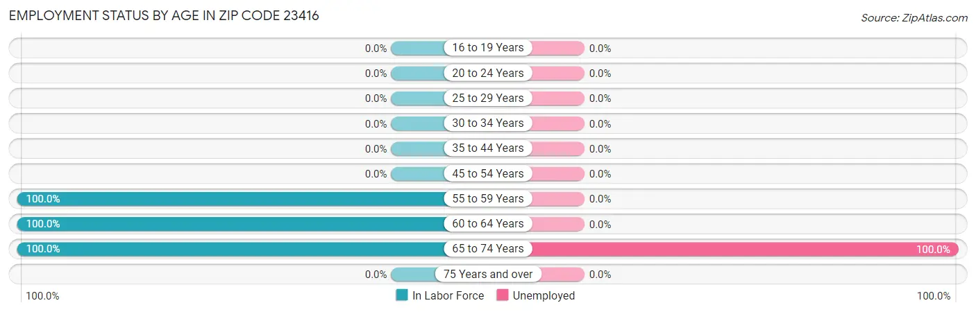 Employment Status by Age in Zip Code 23416
