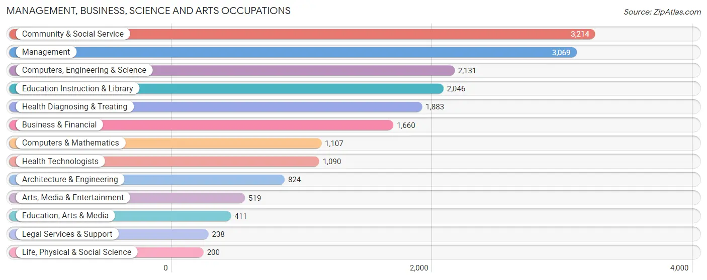 Management, Business, Science and Arts Occupations in Zip Code 23452