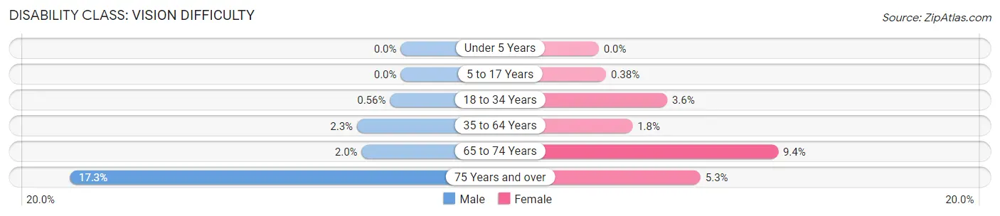 Disability in Zip Code 23453: <span>Vision Difficulty</span>