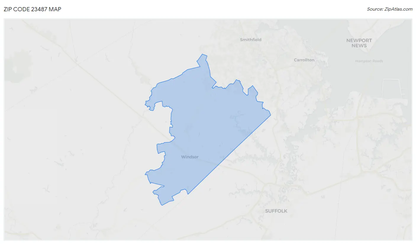 Zip Code 23487 Map