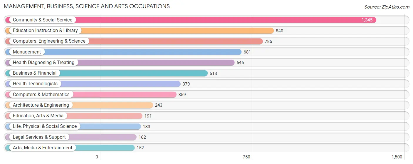 Management, Business, Science and Arts Occupations in Zip Code 23505