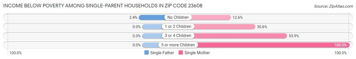 Income Below Poverty Among Single-Parent Households in Zip Code 23608