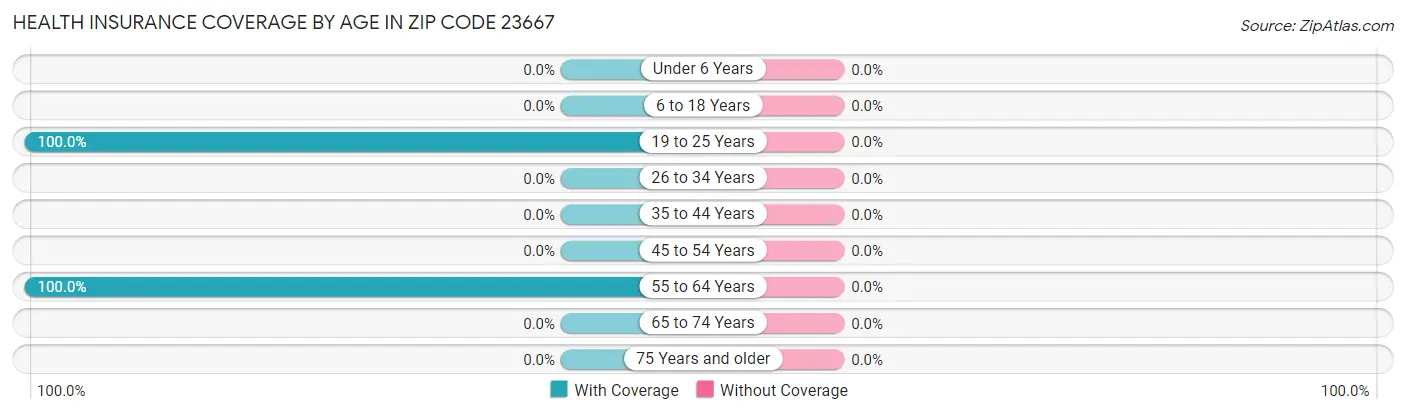 Health Insurance Coverage by Age in Zip Code 23667