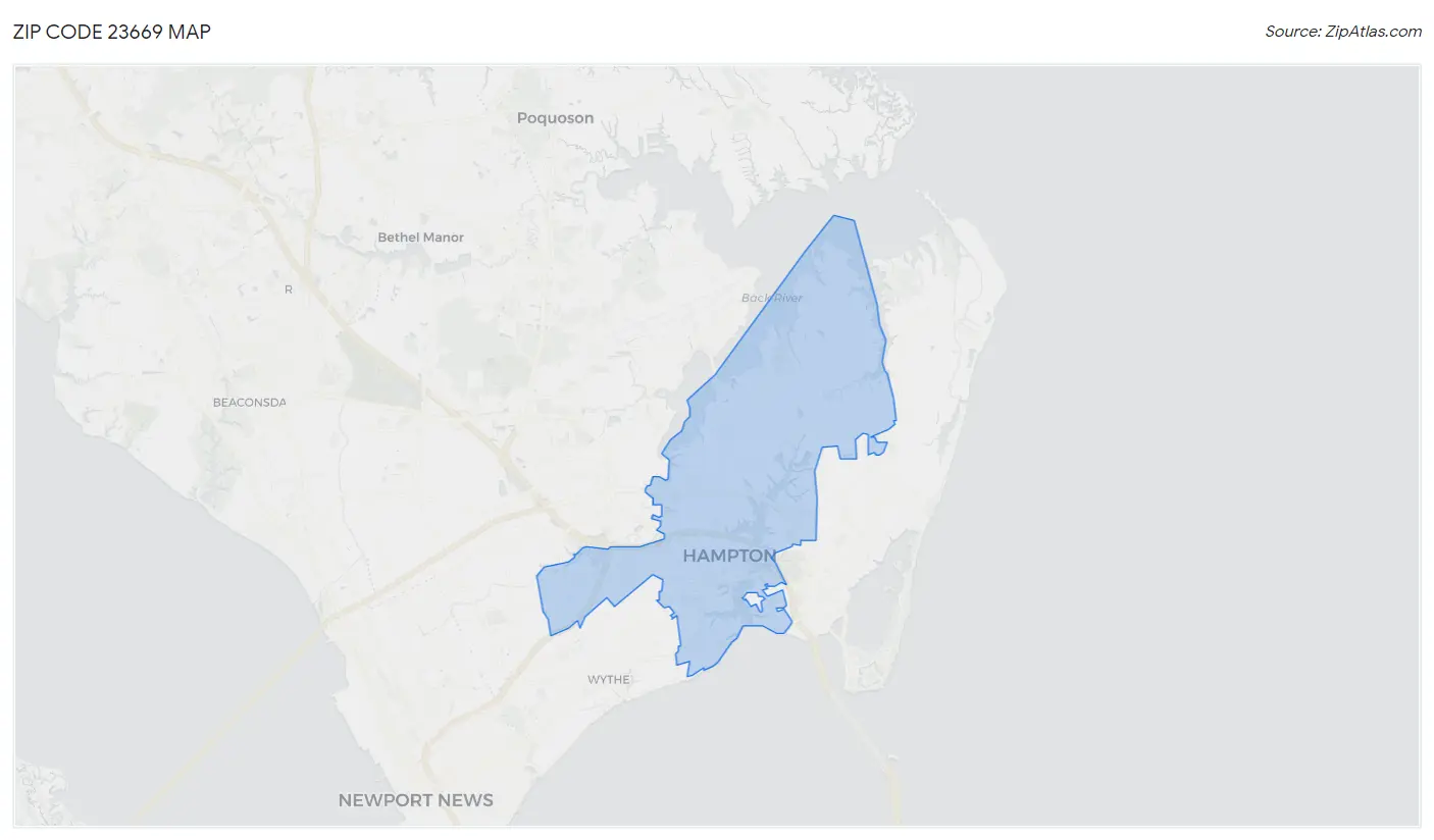 Zip Code 23669 Map