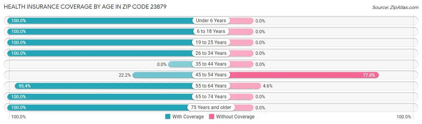 Health Insurance Coverage by Age in Zip Code 23879