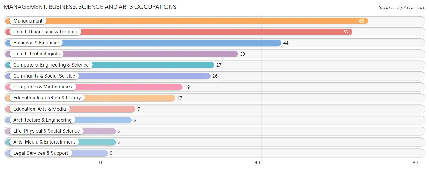 Management, Business, Science and Arts Occupations in Zip Code 23883