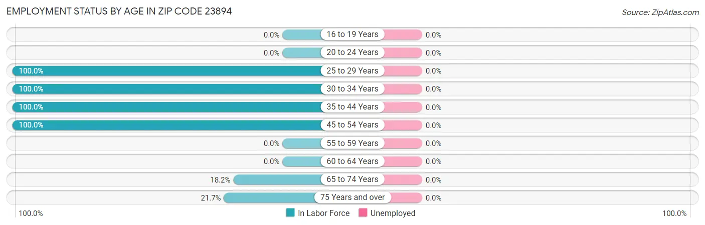 Employment Status by Age in Zip Code 23894