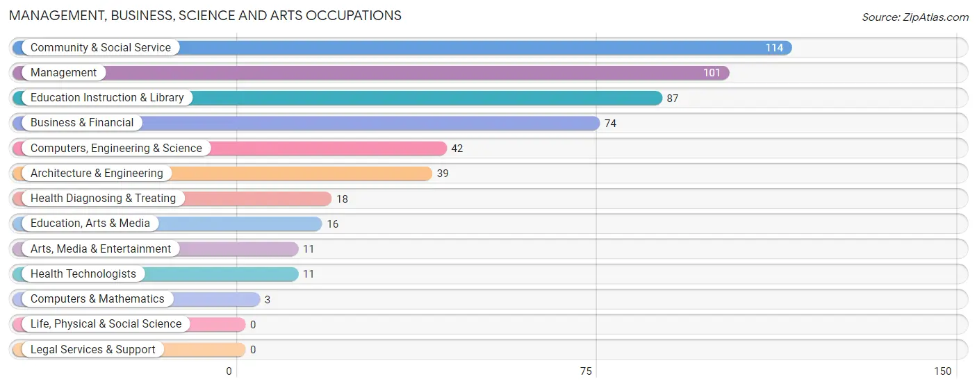 Management, Business, Science and Arts Occupations in Zip Code 23947