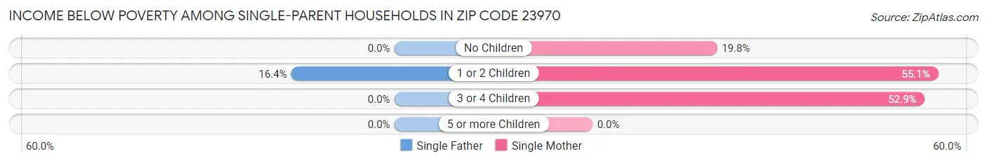 Income Below Poverty Among Single-Parent Households in Zip Code 23970