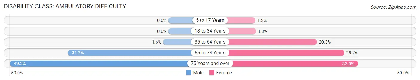 Disability in Zip Code 24054: <span>Ambulatory Difficulty</span>