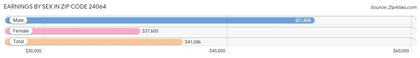 Earnings by Sex in Zip Code 24064