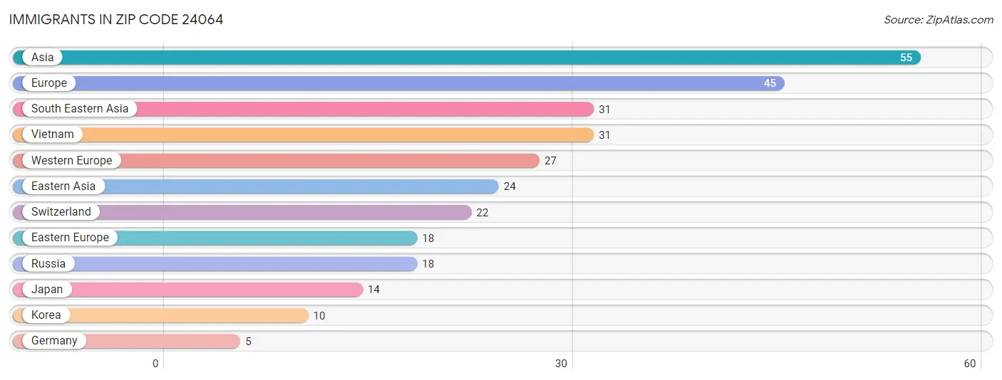 Immigrants in Zip Code 24064