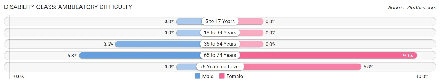 Disability in Zip Code 24087: <span>Ambulatory Difficulty</span>