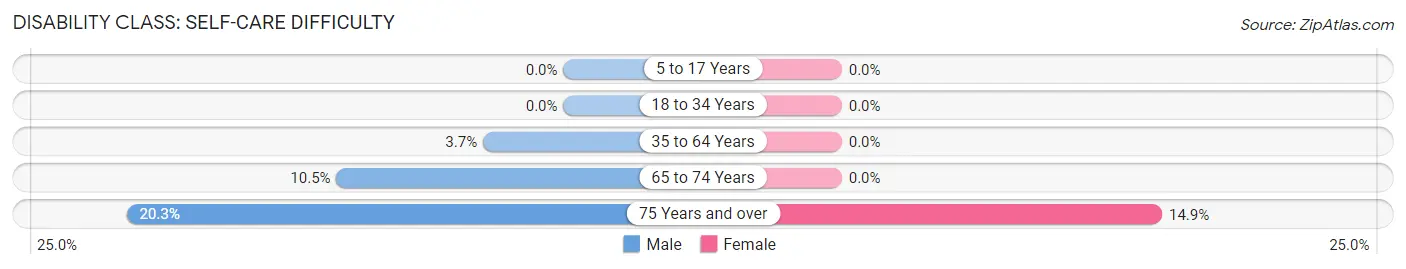 Disability in Zip Code 24165: <span>Self-Care Difficulty</span>