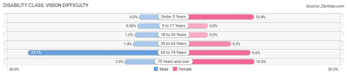 Disability in Zip Code 24171: <span>Vision Difficulty</span>