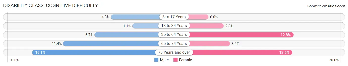 Disability in Zip Code 24211: <span>Cognitive Difficulty</span>