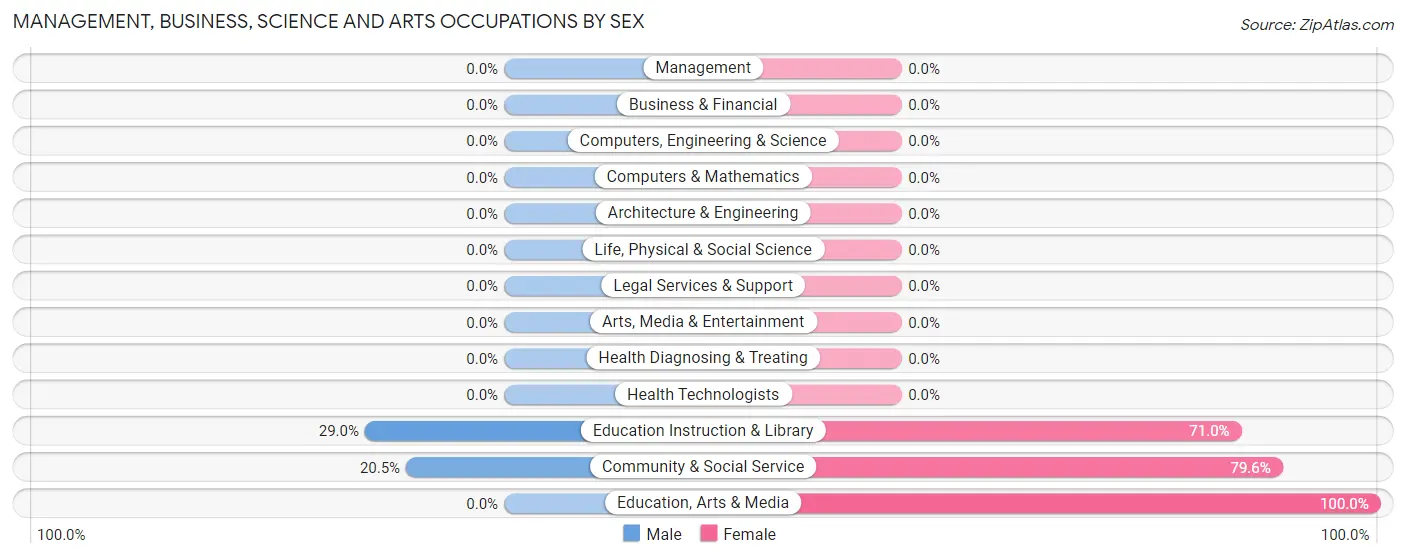 Management, Business, Science and Arts Occupations by Sex in Zip Code 24217