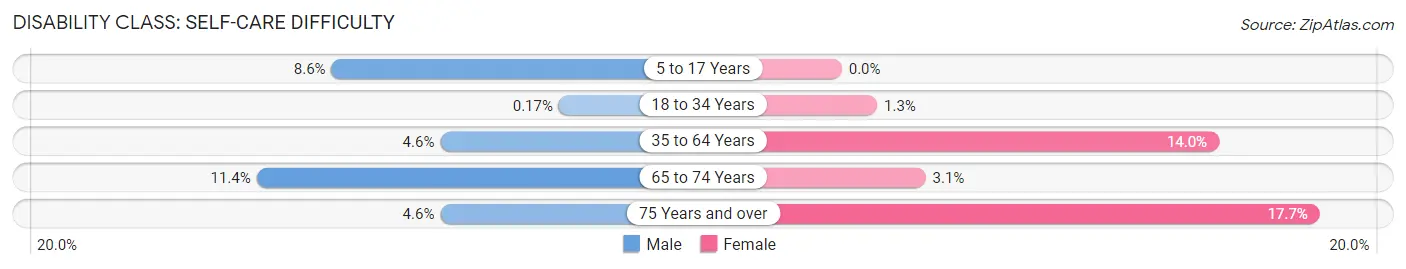 Disability in Zip Code 24224: <span>Self-Care Difficulty</span>