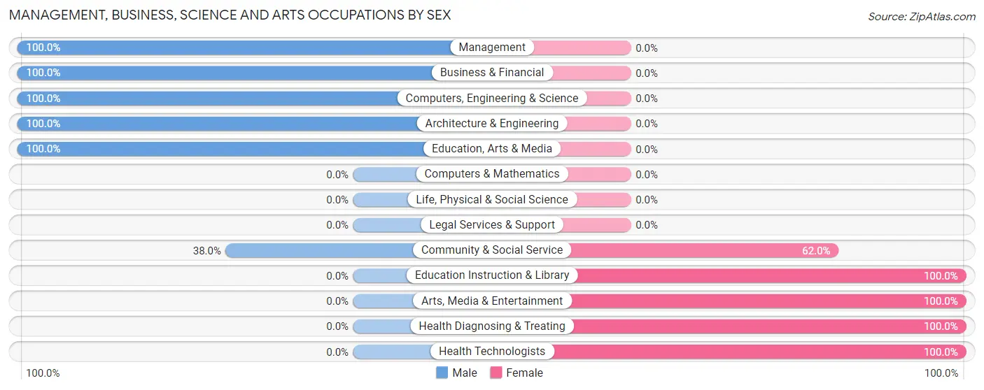 Management, Business, Science and Arts Occupations by Sex in Zip Code 24225