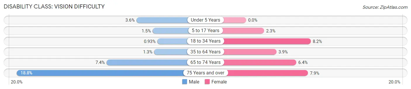 Disability in Zip Code 24230: <span>Vision Difficulty</span>