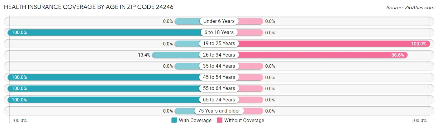 Health Insurance Coverage by Age in Zip Code 24246