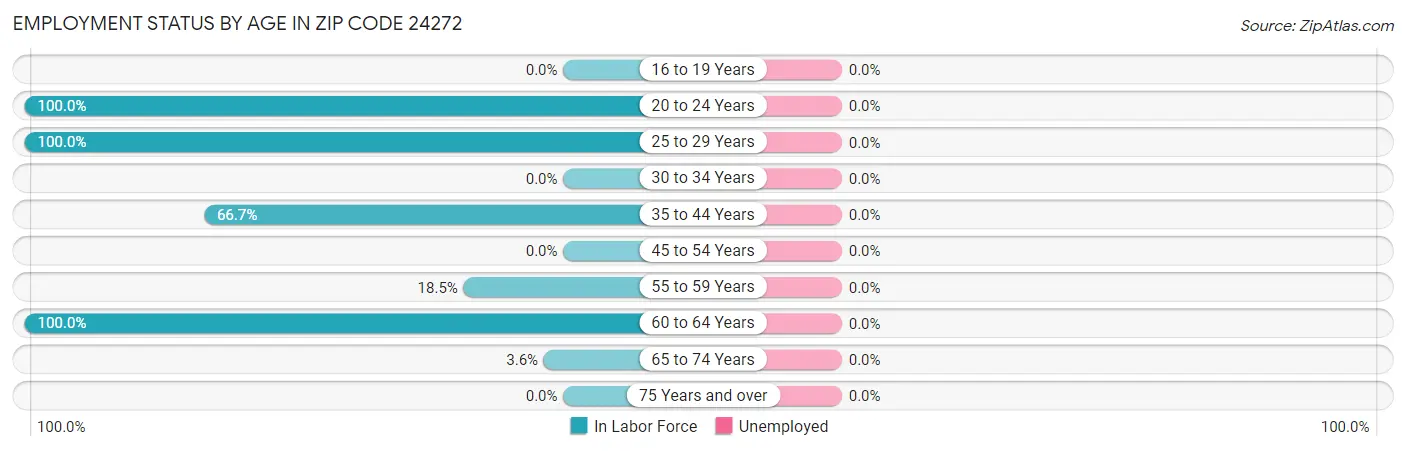 Employment Status by Age in Zip Code 24272