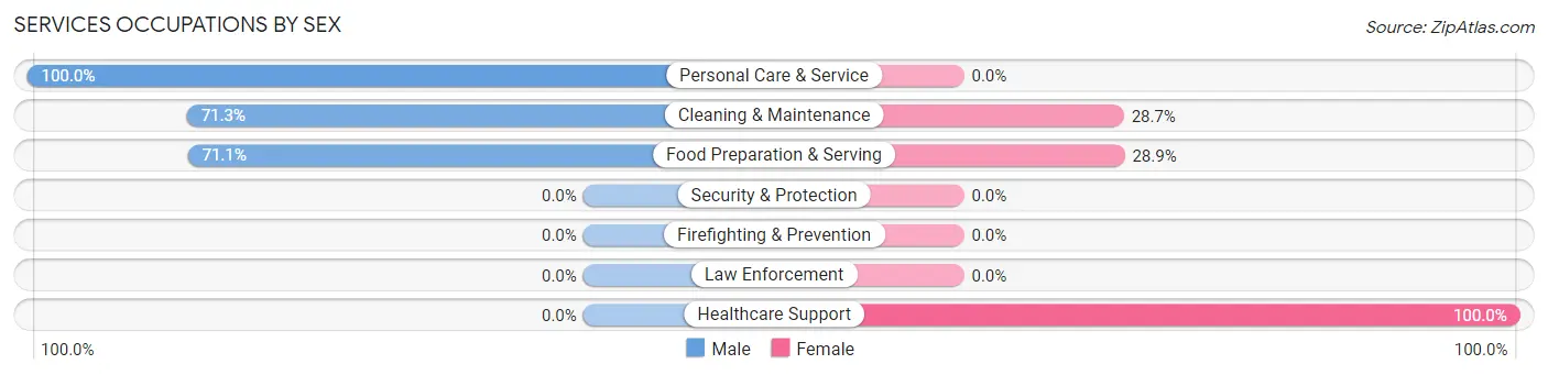 Services Occupations by Sex in Zip Code 24273