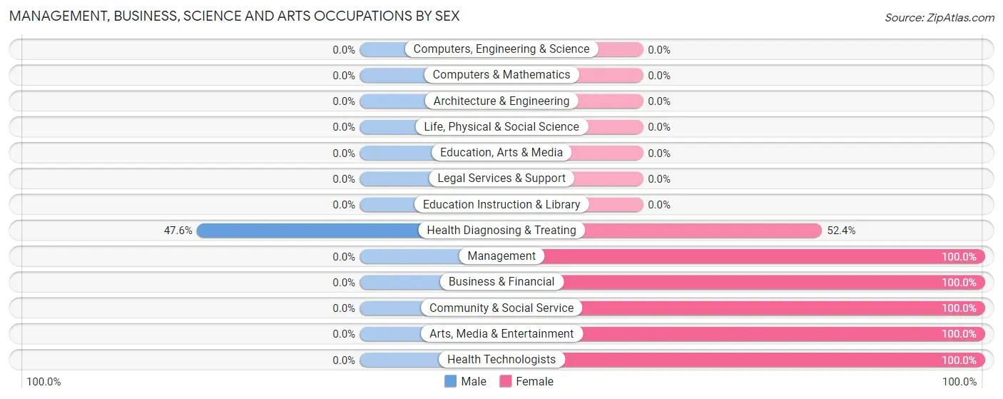 Management, Business, Science and Arts Occupations by Sex in Zip Code 24311