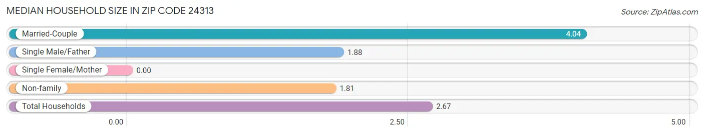 Median Household Size in Zip Code 24313