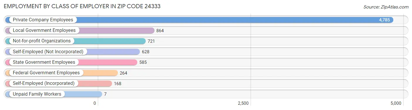 Employment by Class of Employer in Zip Code 24333