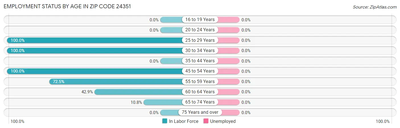 Employment Status by Age in Zip Code 24351