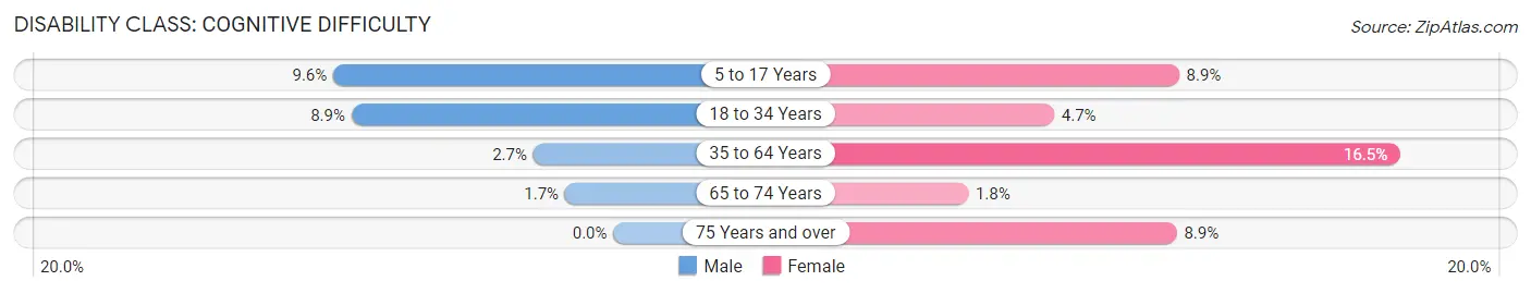 Disability in Zip Code 24416: <span>Cognitive Difficulty</span>