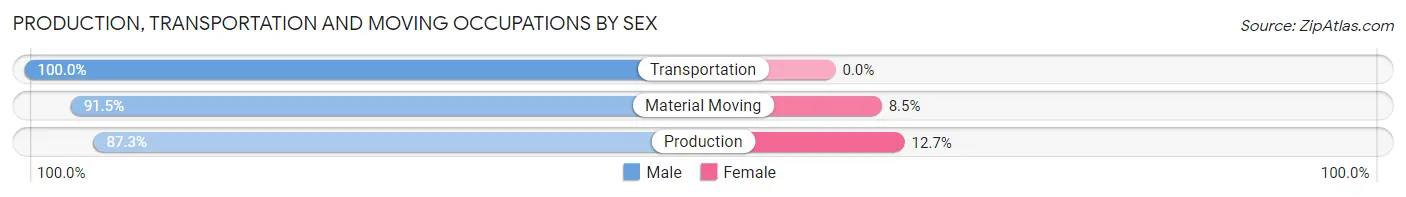 Production, Transportation and Moving Occupations by Sex in Zip Code 24422