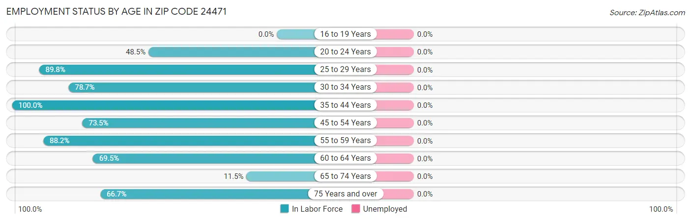 Employment Status by Age in Zip Code 24471