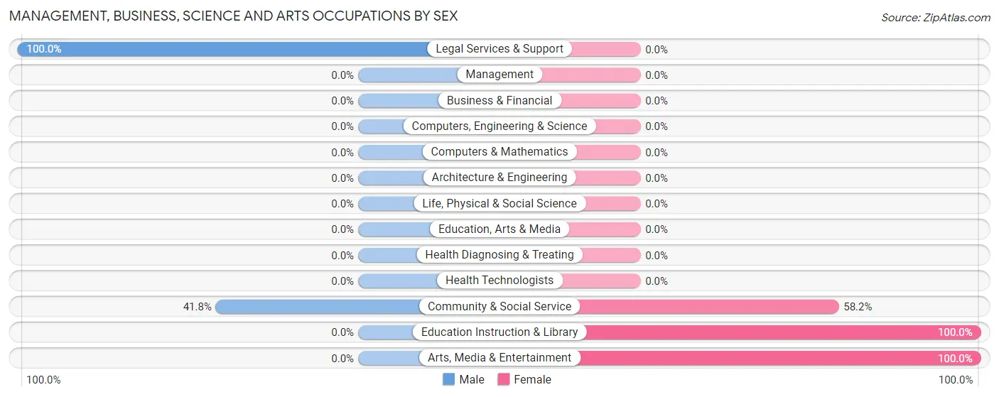 Management, Business, Science and Arts Occupations by Sex in Zip Code 24476