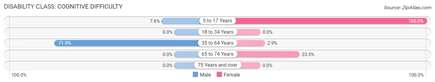 Disability in Zip Code 24657: <span>Cognitive Difficulty</span>