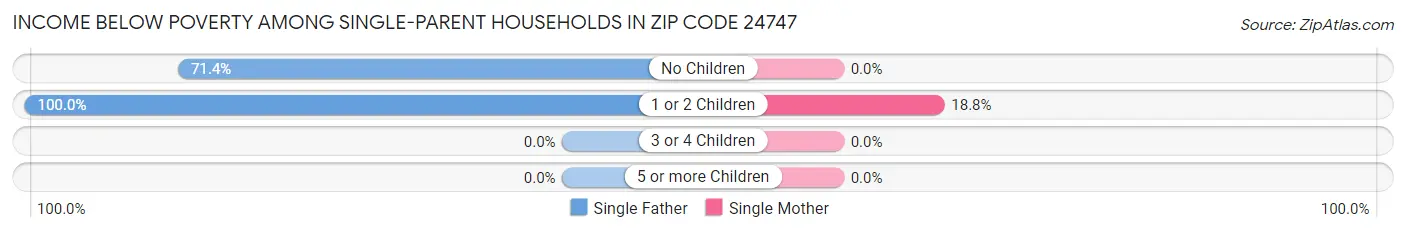 Income Below Poverty Among Single-Parent Households in Zip Code 24747