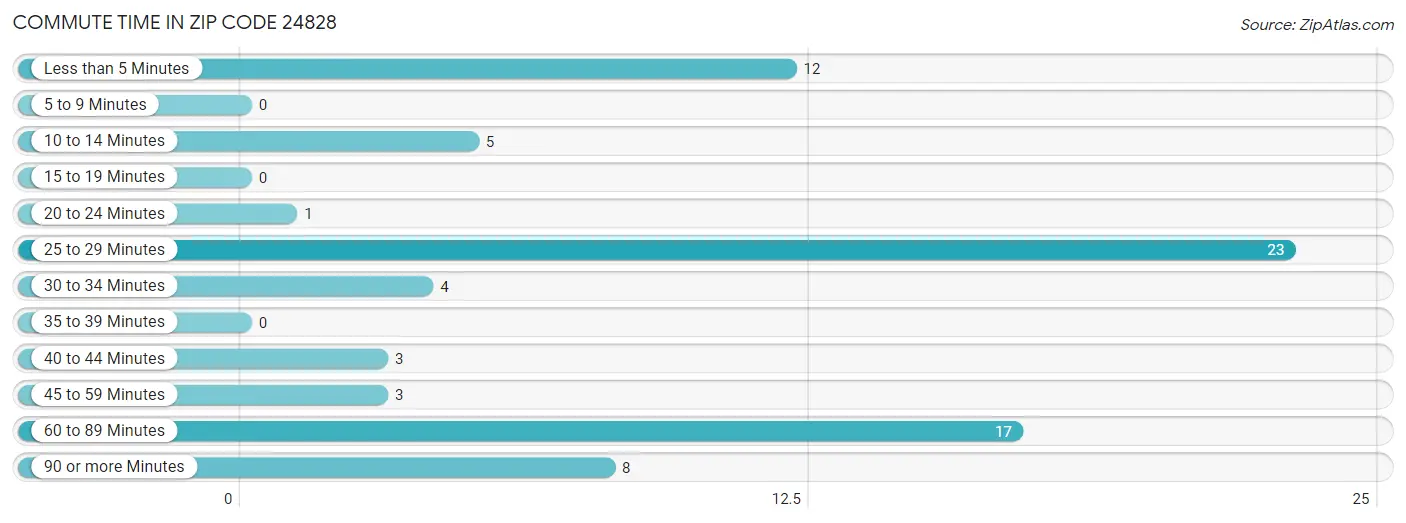 Commute Time in Zip Code 24828