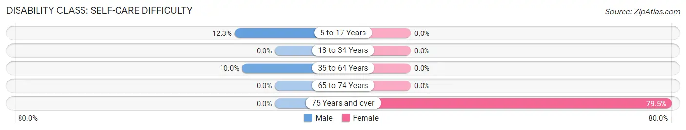 Disability in Zip Code 24828: <span>Self-Care Difficulty</span>