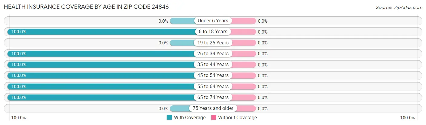 Health Insurance Coverage by Age in Zip Code 24846