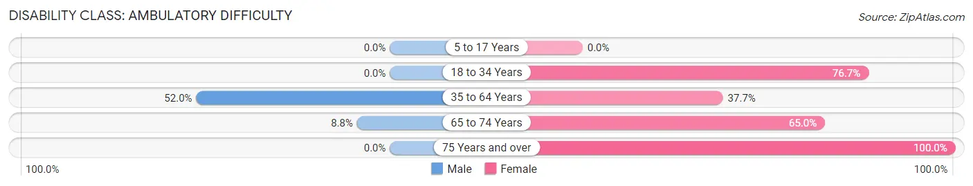 Disability in Zip Code 24857: <span>Ambulatory Difficulty</span>