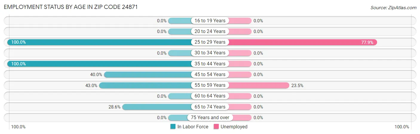 Employment Status by Age in Zip Code 24871