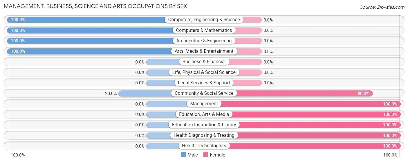 Management, Business, Science and Arts Occupations by Sex in Zip Code 24938