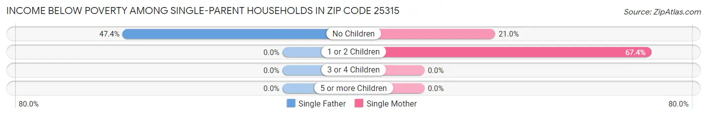 Income Below Poverty Among Single-Parent Households in Zip Code 25315