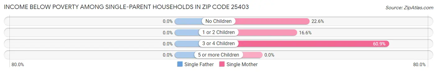 Income Below Poverty Among Single-Parent Households in Zip Code 25403