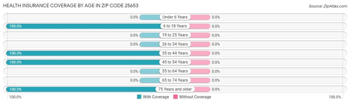 Health Insurance Coverage by Age in Zip Code 25653