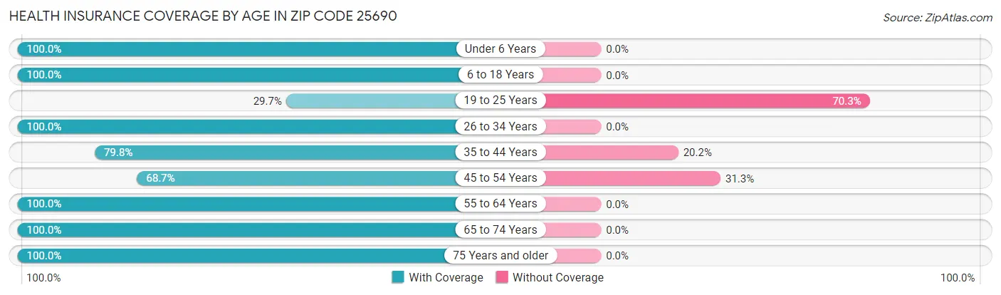 Health Insurance Coverage by Age in Zip Code 25690