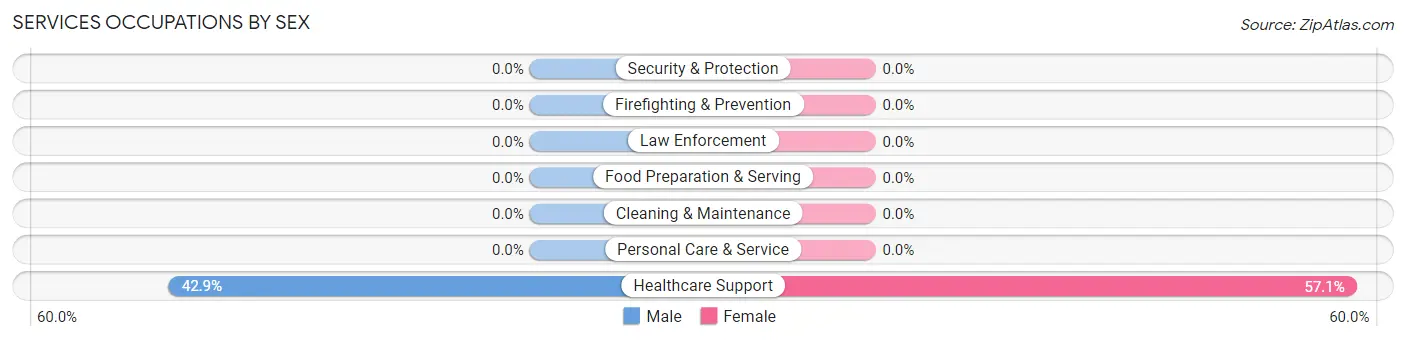 Services Occupations by Sex in Zip Code 25690