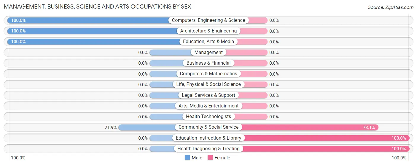 Management, Business, Science and Arts Occupations by Sex in Zip Code 25831